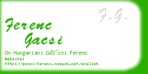 ferenc gacsi business card